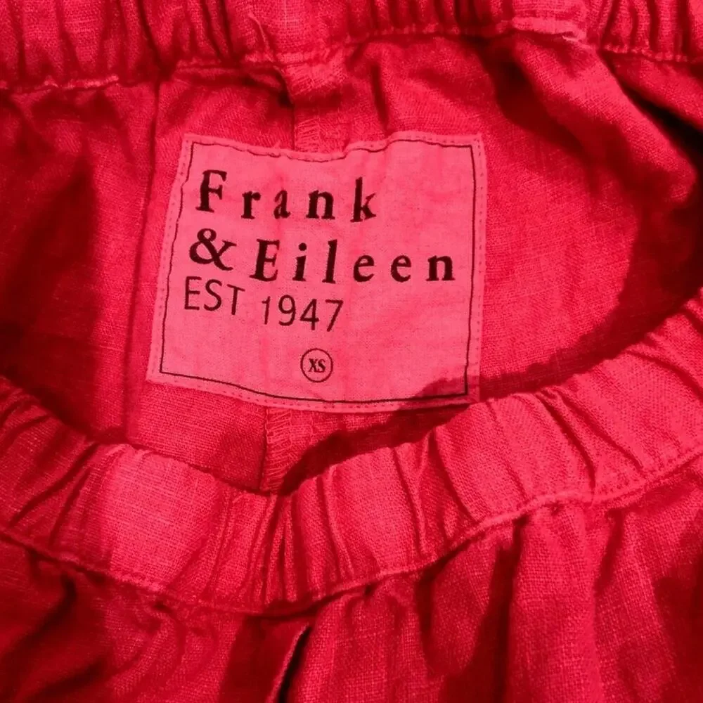 Frank & Eileen Tuscany Getaway Set Summer Red Linen Size XS NWT - Picture 8 of 11
